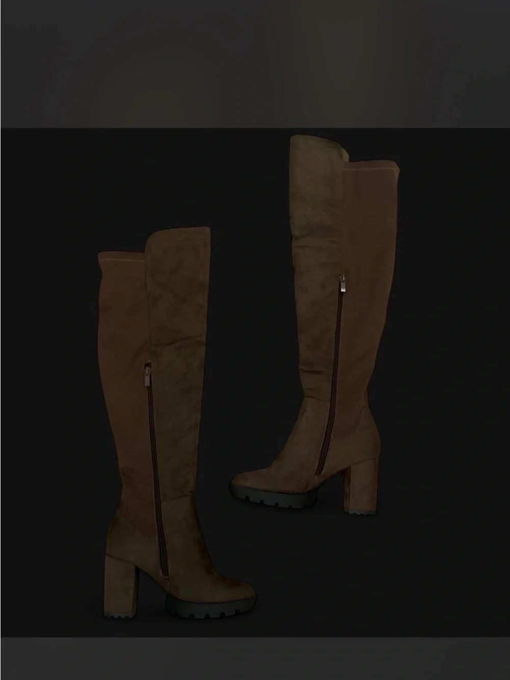 Tall Brown Knee-High Block 3” Heel Boots - Women's Fashion Boots